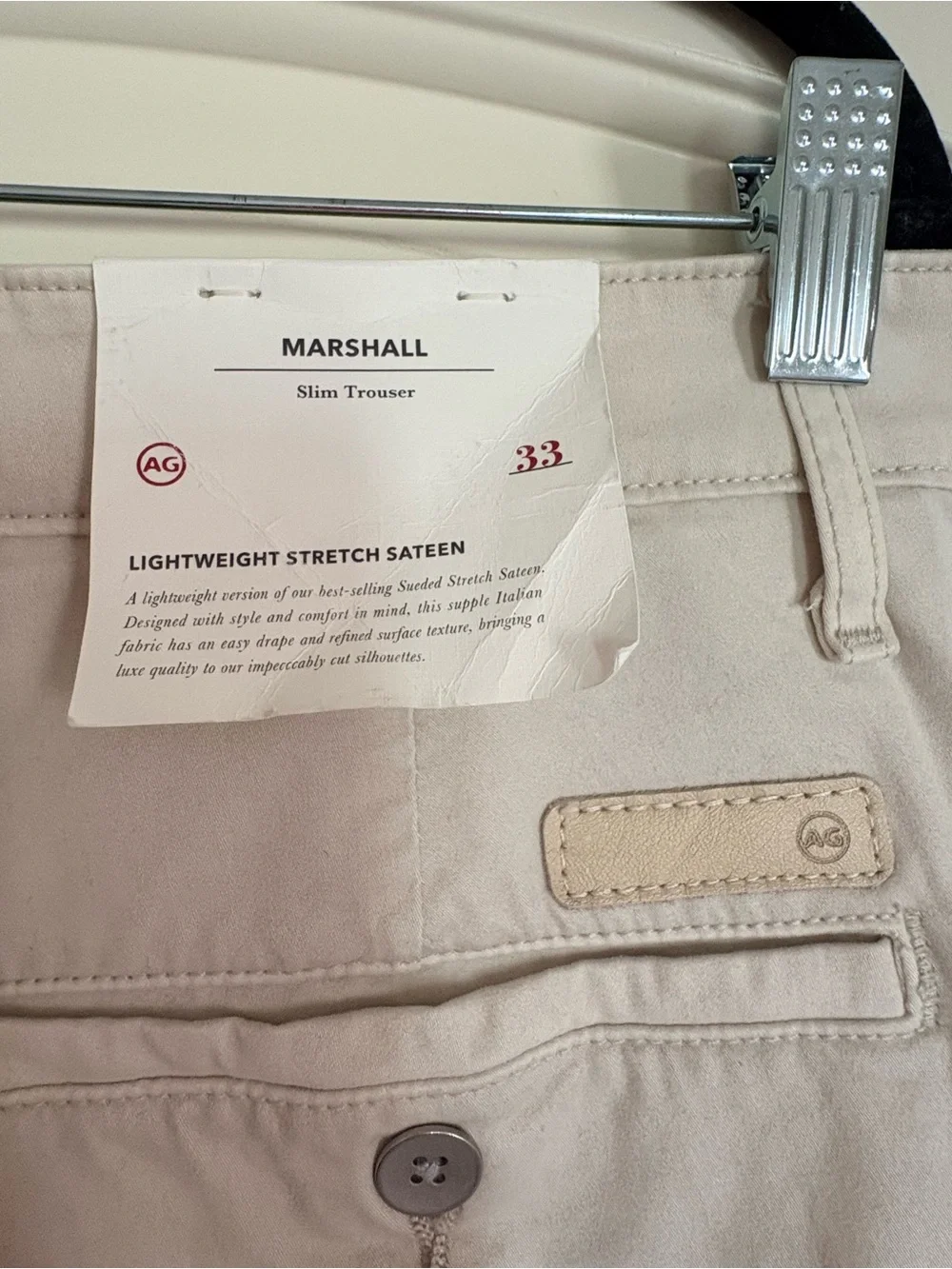 Ag Adriano Goldschmied Men's Chinos in Light Beige